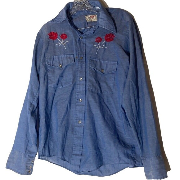 Bronco Woman’s Floral Blouse Size Medium western - Picture 1 of 9